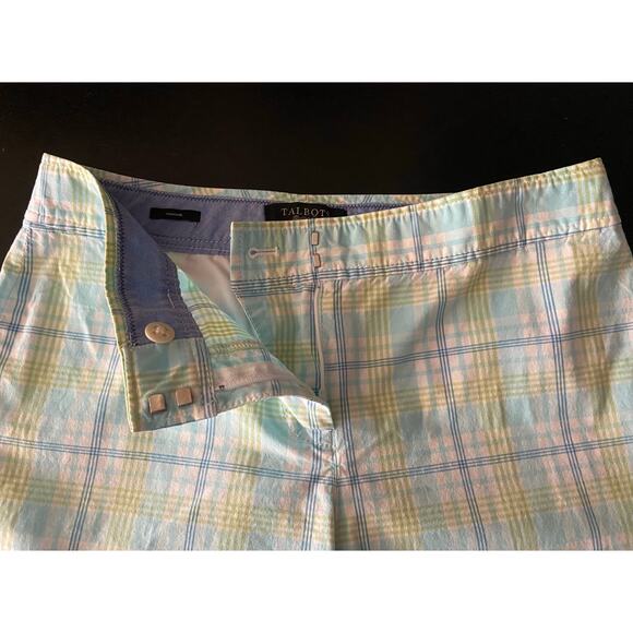 TALBOTS 'Signature' Blue/Green/White Plaid Crop Pants sz 2P - Picture 3 of 12